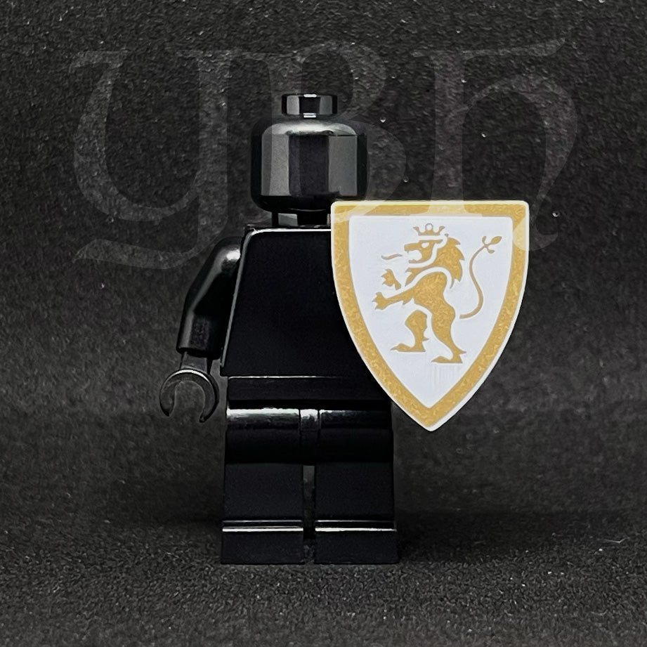 BLACK FRIDAY - White & Gold Custom Shield - with minor defects